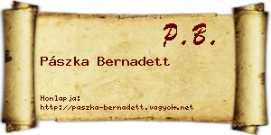 Pászka Bernadett névjegykártya