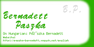 bernadett paszka business card